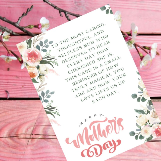 Carte rappel à MOM désintéressé, la fête de la mère rose (Créateur téléchargé)