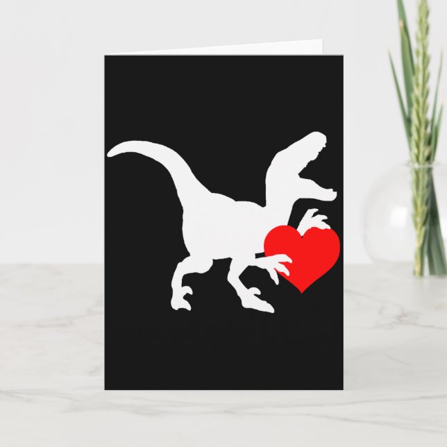Carte Raptor Love Valentines Day Gift Dino Raptor Heart  (Devant)