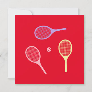 Carte Raquettes de tennis Pastel avec balle de tennis en