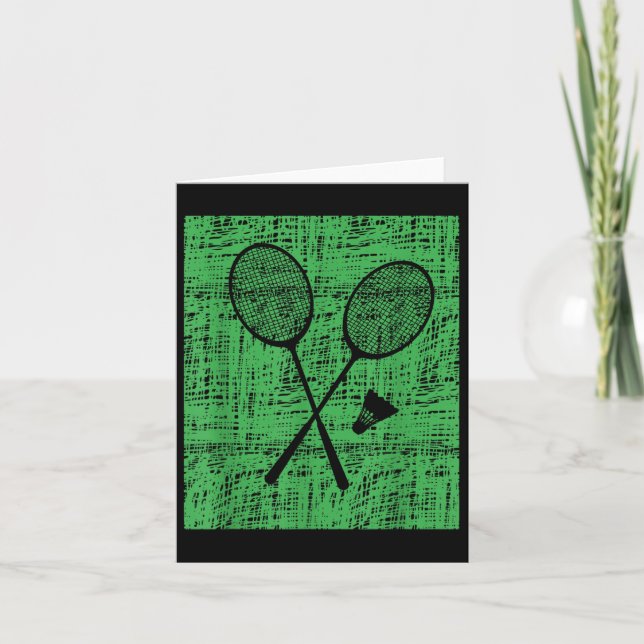 Carte Raquettes et volants de badminton vintage (Devant)