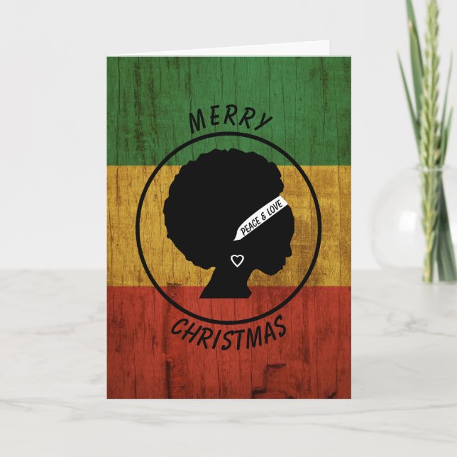 Carte Rasta Femme Paix & Amour Noël Classic Round S (Devant)