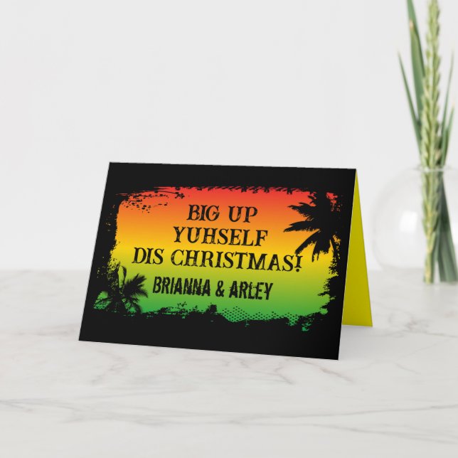 Carte Rasta Patois, Jamaïcaine, Joyeux Noël (Devant)