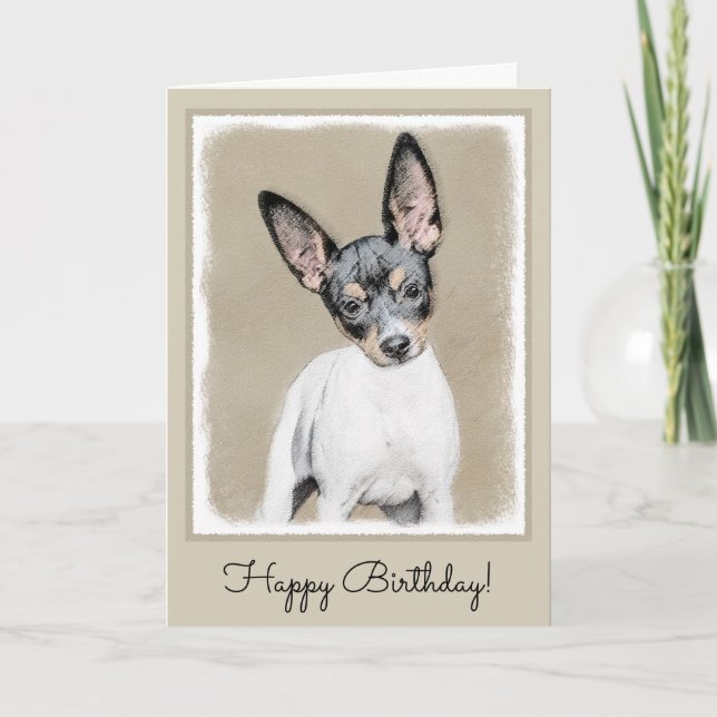 Carte Rat Terrier Painting - Cute Original Dog Art (Devant)