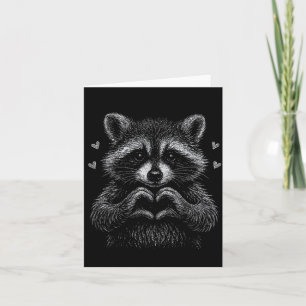 Carte Raton laveur de la Saint-Valentin qui vole des coe