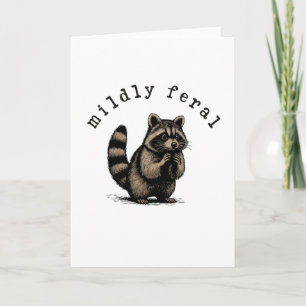 Carte Raton laveur drôle humour introverti légèrement sa