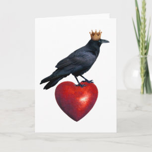 Carte Raven Crown Red Heart