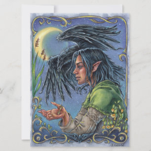 Carte Raven Guide Art Card Fairytale Imaginaire Moon
