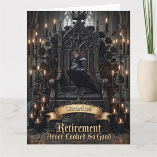 Carte Raven King on Throne Retirement with Custom Name
