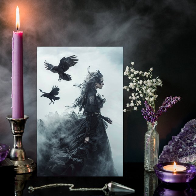 Carte Ravens gothiques et déesse Halloween Salutation (Créateur téléchargé)