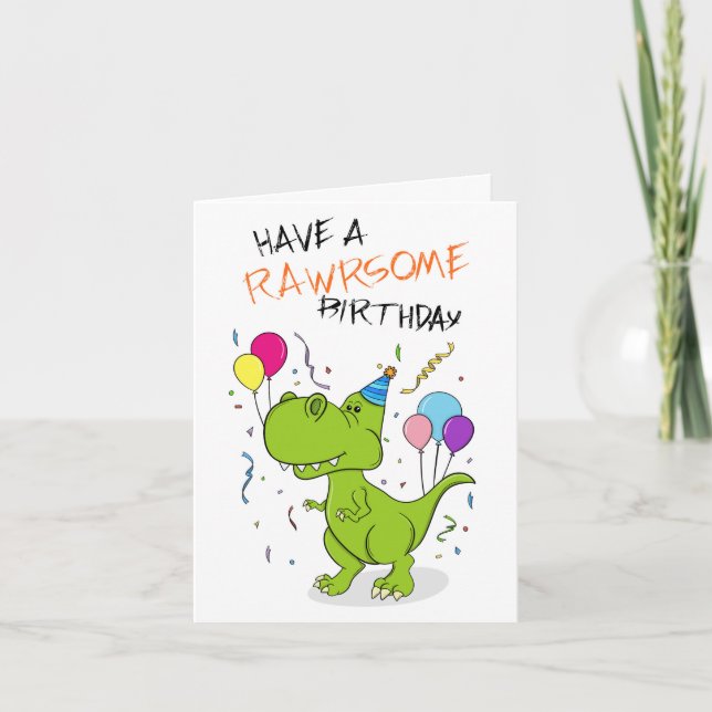 Carte Rawrsome Dinosaur Anniversaire (Devant)