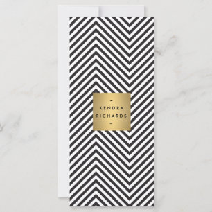 Carte Rayure Noir Blanc Or Minimaliste Moderne Vierge