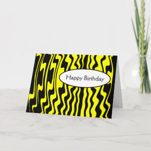 Carte Rayure onduleuse - noir et jaune