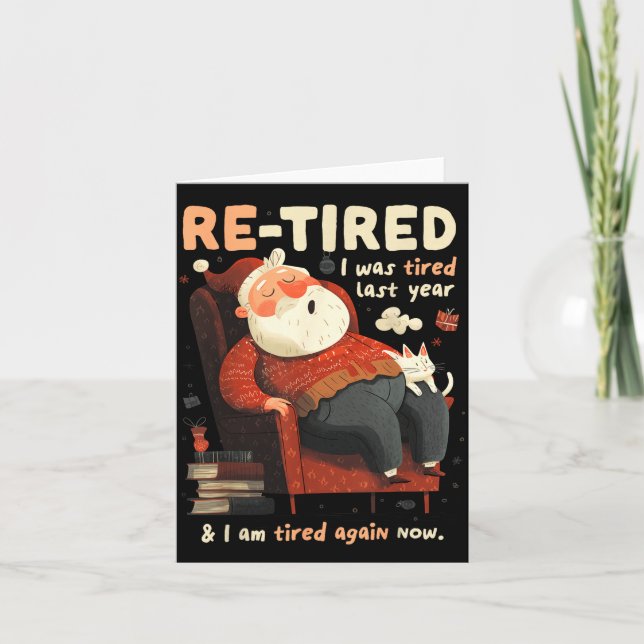 Carte Re-tired Santa Definition Funny  (Devant)