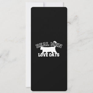 Carte Real Men Love Cats Design graphique sur Décor Noir