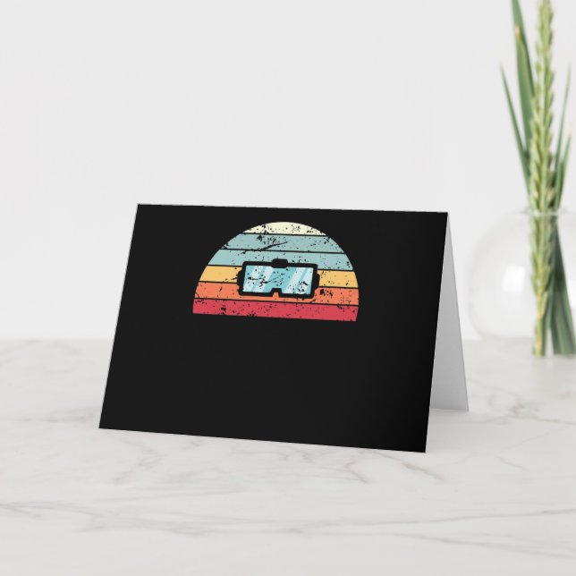 Carte Réalité Virtuelle Rétro Coucher de Soleil Lever de (Devant)