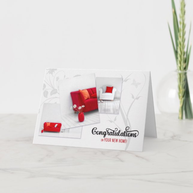 Carte Realtor New Home Congratulations in Modern Red (Devant)