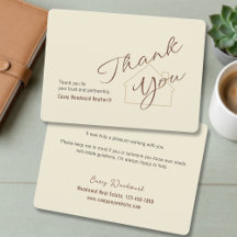 Realtor to Client | Minimalist Script Thank You 