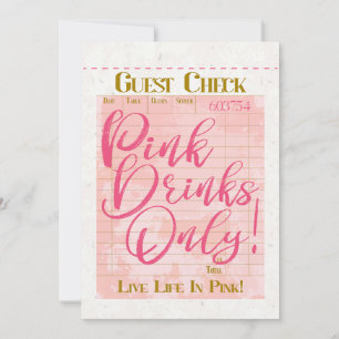 Carte Réception de chèques clients Boissons roses Preppy