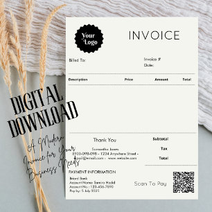 Carte Réception de vente de facture minimale Petite entr