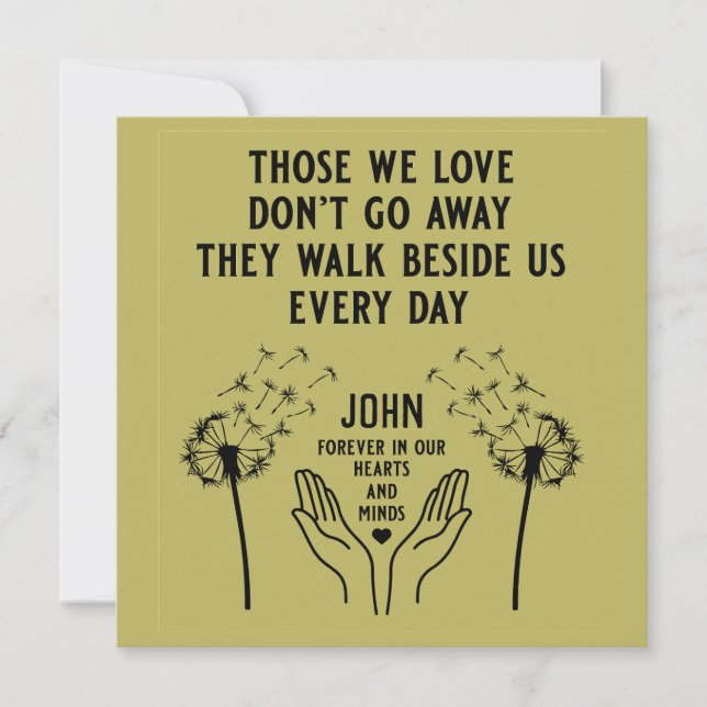 Carte Réception funéraire en mémoire (Devant)