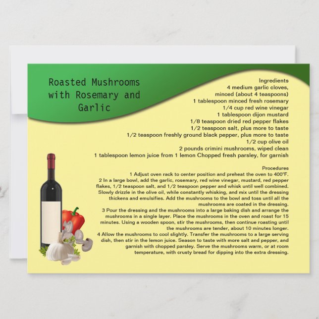 Carte Recette (Devant)