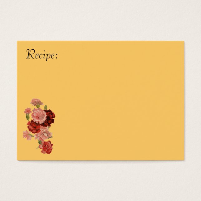 Carte Recette Carnation Rouge et Rose (Devant)