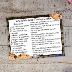 Carte Recette Chip Chocolat Cookies Cookies