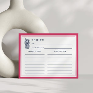 Carte Recette d'ananas rose et marine