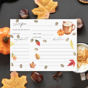 Carte Recette de baby shower de mariage au café de citro