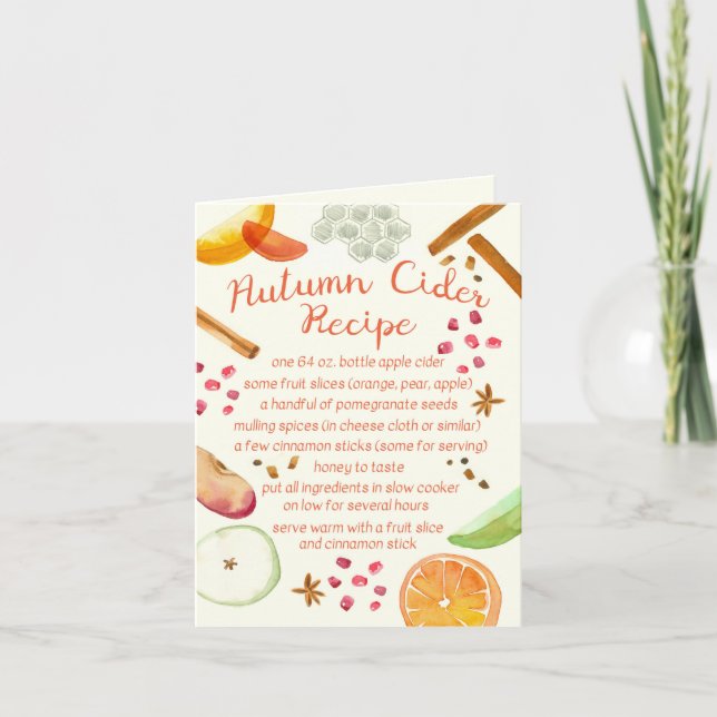 Carte Recette de cidre d'automne Joyeux automne saison d (Devant)