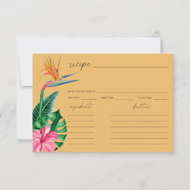 Carte Recette de douche à nuptiale fleurie pour palmiers (Devant)
