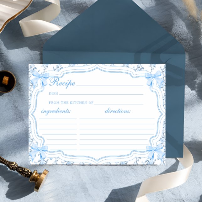 Carte Recette de la boîte bleue Coquette pour la recette (Créateur téléchargé)