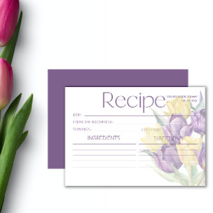 Carte Recette de tulipes jaune pourpre printemps