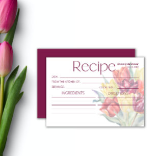 Carte Recette de tulipes jaune rouge printemps