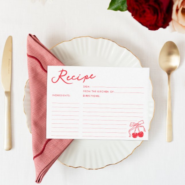 Carte Recette Fête des mariées cerise Coquette Ret (Créateur téléchargé)