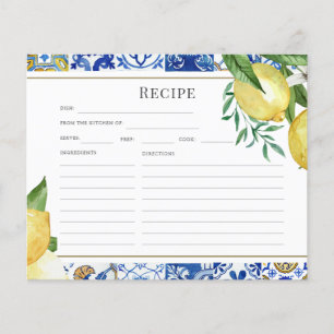 Carte Recette Fête des mariées Citron Carrelage Mé