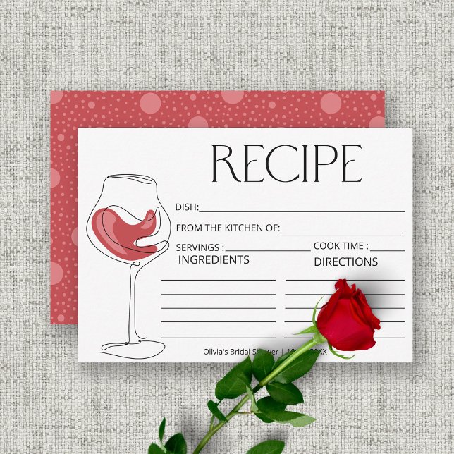 Carte Recette Fête des mariées dégustation de vin (Créateur téléchargé)