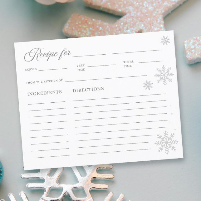 Carte Recette Fête des mariées d'hiver blanc (Créateur téléchargé)