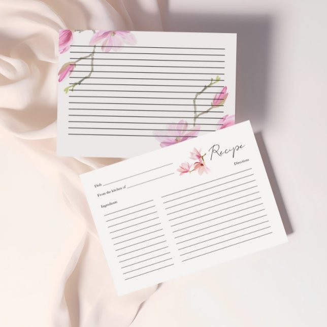 Carte Recette Fête des mariées Magnolia romantique (Créateur téléchargé)