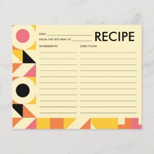 Carte Recette Fête des mariées rose orange jaune r