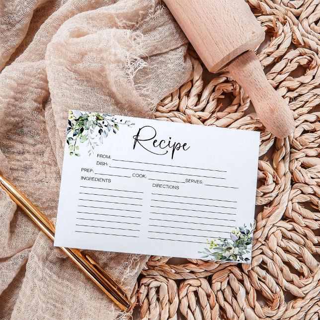 Carte Recette Fête des mariées verte (Créateur téléchargé)