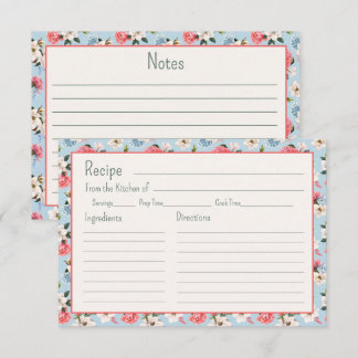 Carte Recette Fleurs Jardin Cottage