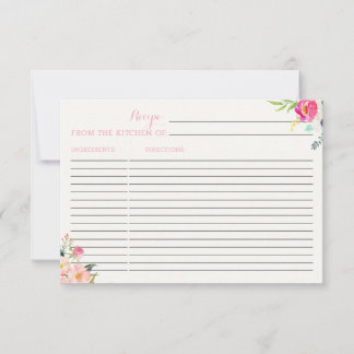 Carte Recette florale et poème