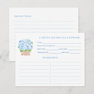 Carte Recette Grandma Bleue Hydrangée Côte