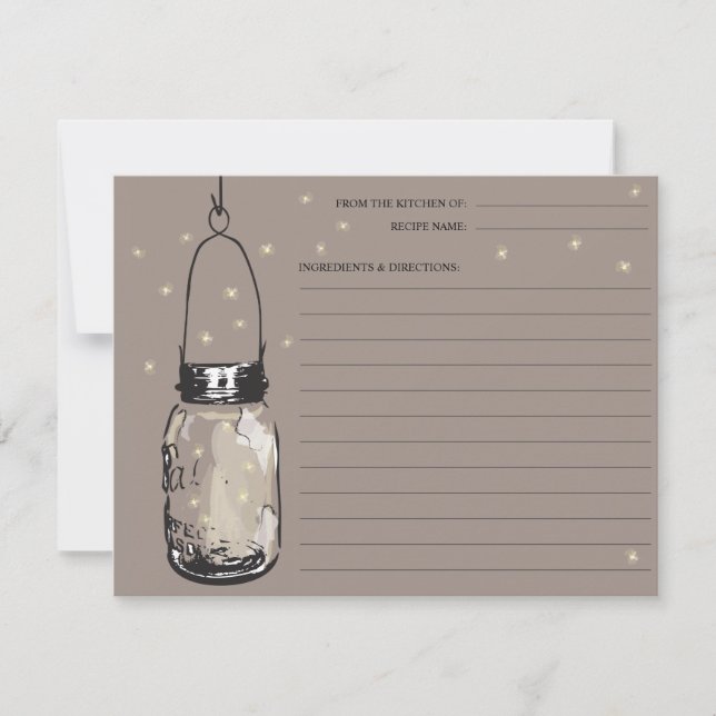 Carte Recette Mason Jar & Fireflies (Devant)