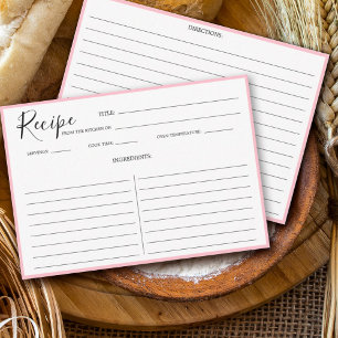 Carte Recette moderne simple rose