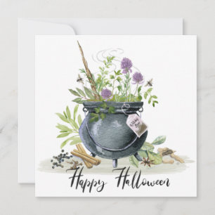 Carte Recette moderne Vintage de chaudron d'Halloween 1