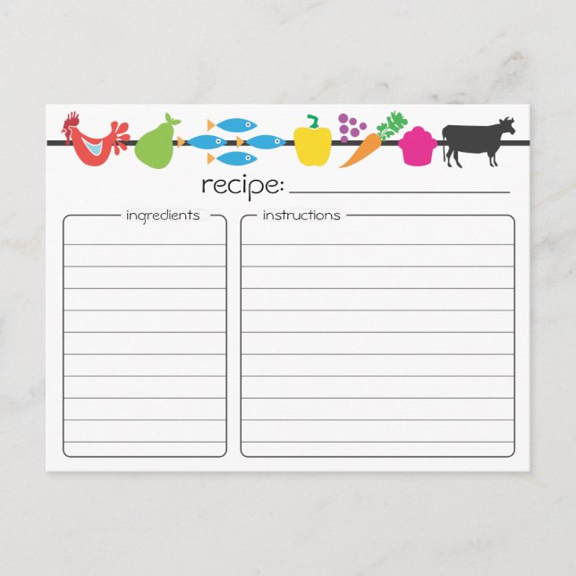 Carte Recette Rétro (Devant)