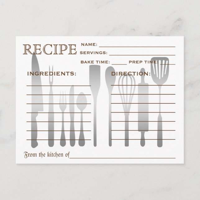 Carte Recette Rétro triée (Devant)