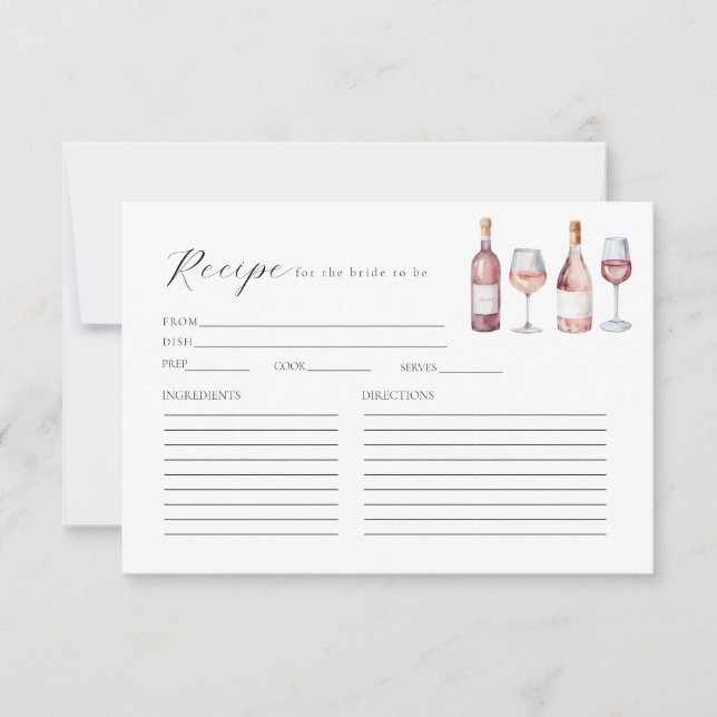 Carte Recette Téléchargement Numérique Vino Avant  (Devant)